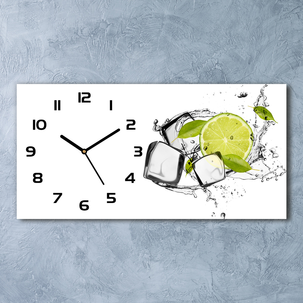 Horizontal rectangular wall clock Ice lime