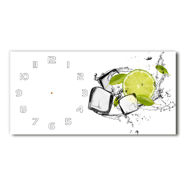 Horizontal rectangular wall clock Ice lime