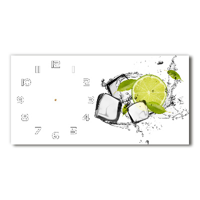 Horizontal rectangular wall clock Ice lime