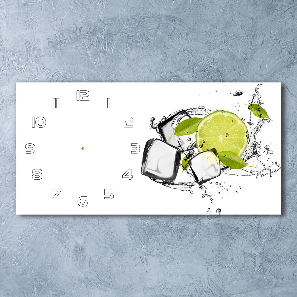 Horizontal rectangular wall clock Ice lime