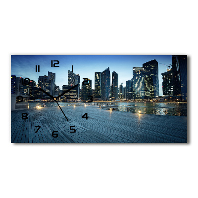 Horizontal wall clock Singapore at night