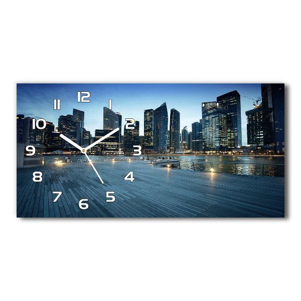 Horizontal wall clock Singapore at night