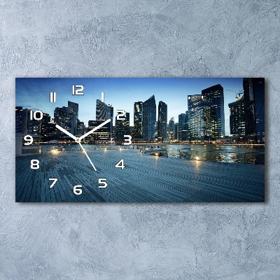 Horizontal wall clock Singapore at night