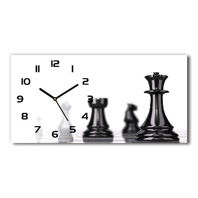 Horizontal rectangular wall clock Chess