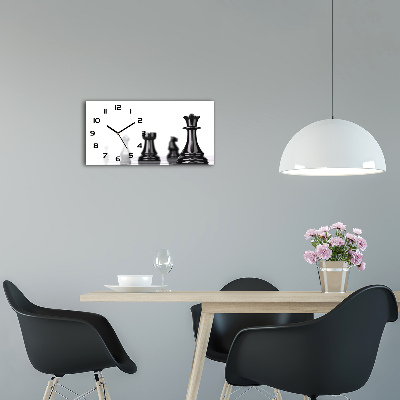 Horizontal rectangular wall clock Chess