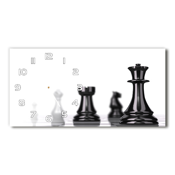 Horizontal rectangular wall clock Chess