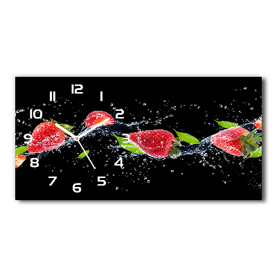 Horizontal wall clock Strawberries and water