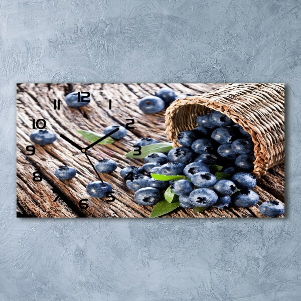 Horizontal wall clock Berries in the basket