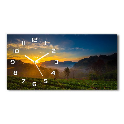 Horizontal wall clock Tea plantation