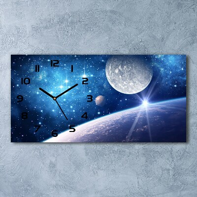 Horizontal wall clock Moon