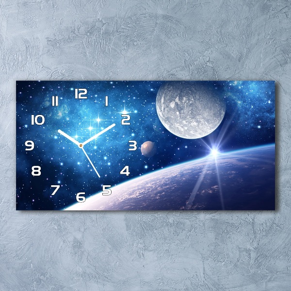 Horizontal wall clock Moon