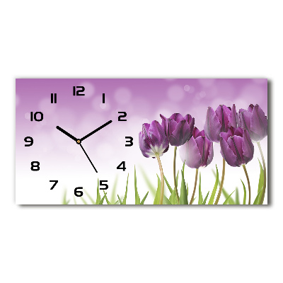 Horizontal wall clock Fillet tulips