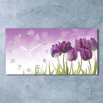 Horizontal wall clock Fillet tulips