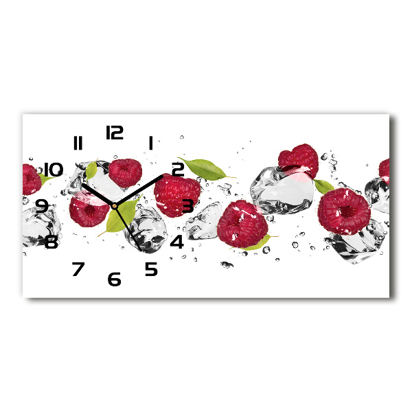 Horizontal wall clock Raspberry and water