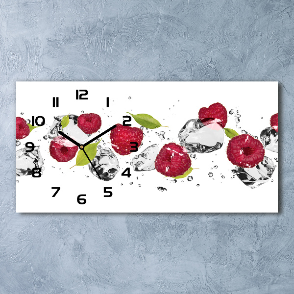 Horizontal wall clock Raspberry and water