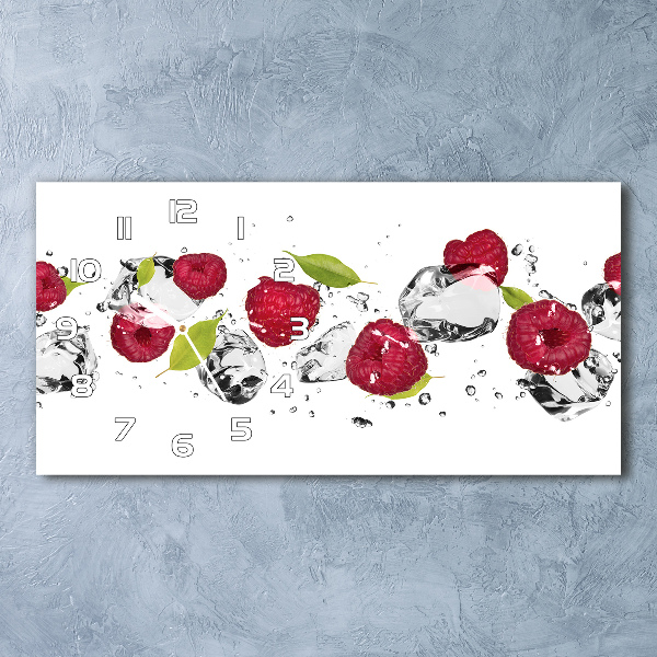 Horizontal wall clock Raspberry and water