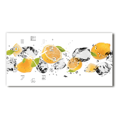 Horizontal rectangular wall clock Lemon and water