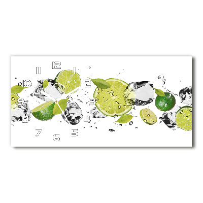 Horizontal wall clock Lime and water