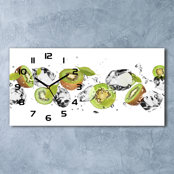 Horizontal wall clock Kiwi and water