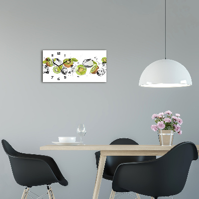 Horizontal wall clock Kiwi and water