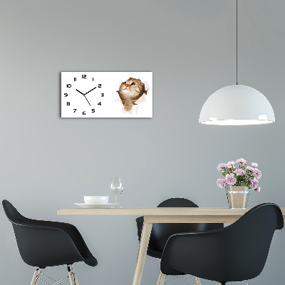 Horizontal wall clock Cat