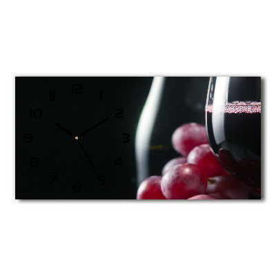 Horizontal wall clock Grapes and wine