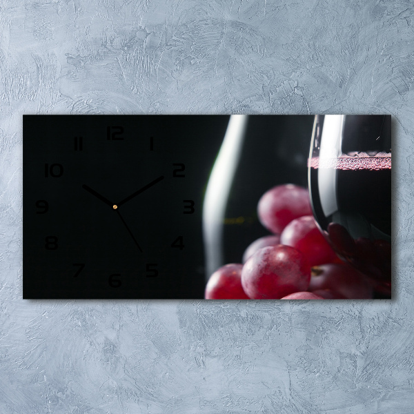 Horizontal wall clock Grapes and wine