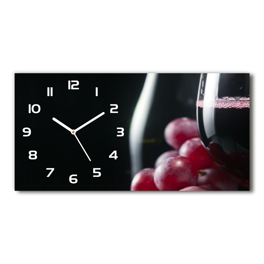 Horizontal wall clock Grapes and wine