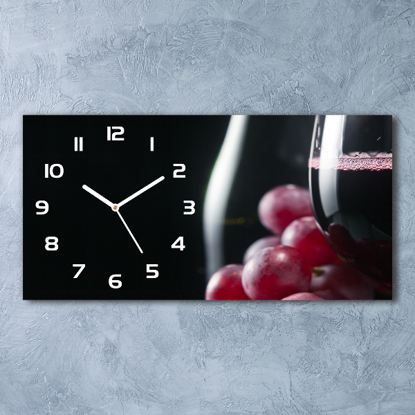 Horizontal wall clock Grapes and wine