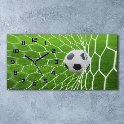 Horizontal rectangular wall clock Ball in the goal