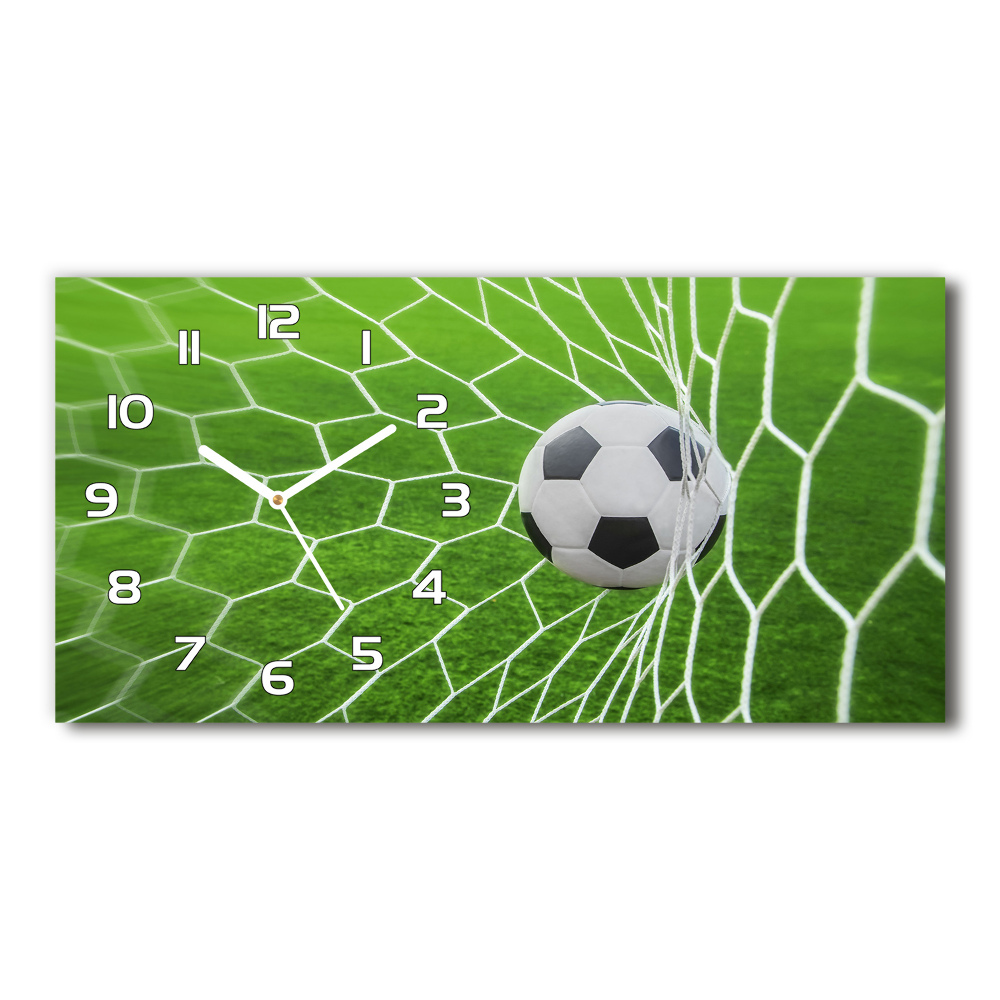 Horizontal rectangular wall clock Ball in the goal