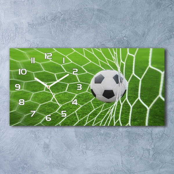 Horizontal rectangular wall clock Ball in the goal