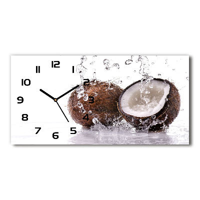 Horizontal rectangular wall clock Coconut and water