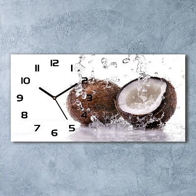 Horizontal rectangular wall clock Coconut and water