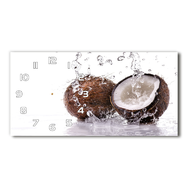 Horizontal rectangular wall clock Coconut and water