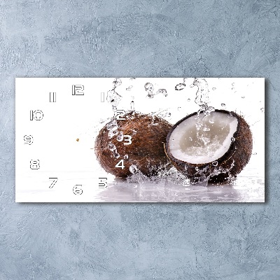 Horizontal rectangular wall clock Coconut and water