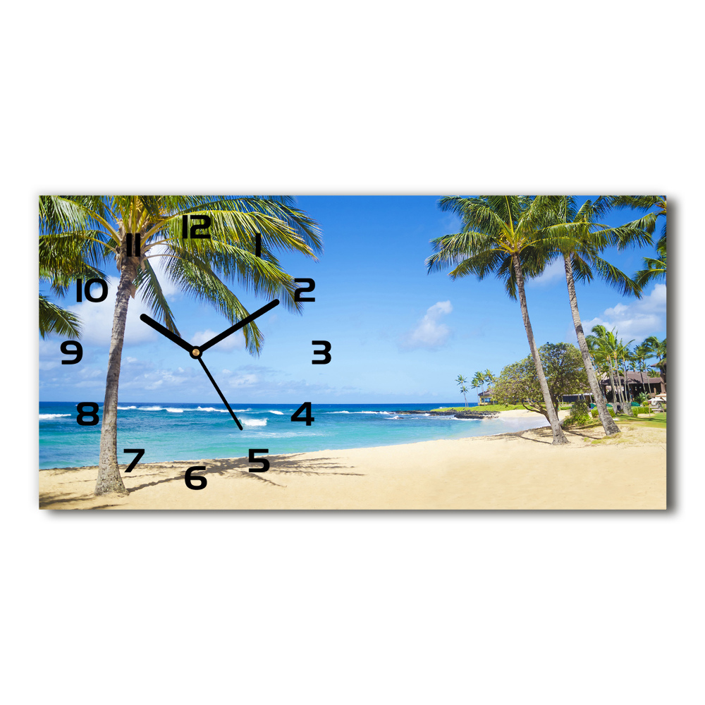 Horizontal wall clock Tropical beach