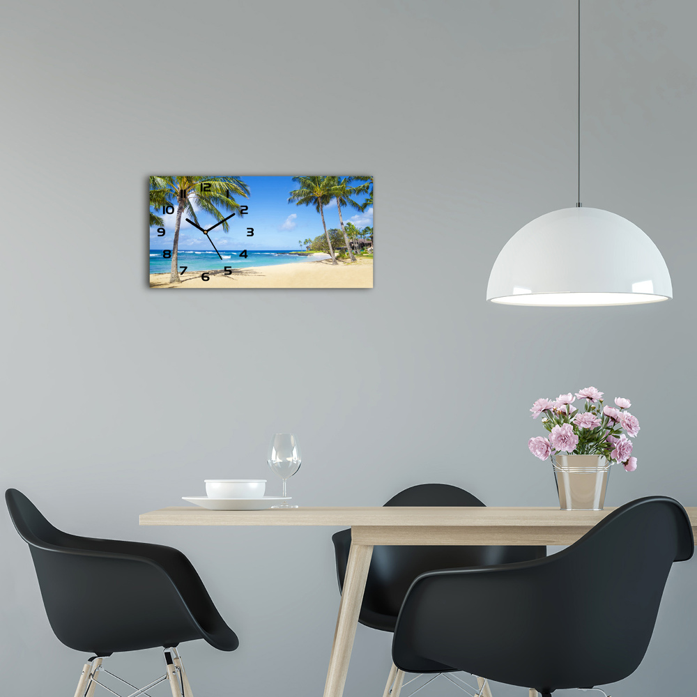 Horizontal wall clock Tropical beach