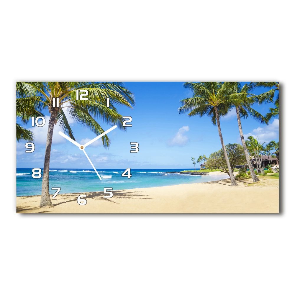 Horizontal wall clock Tropical beach