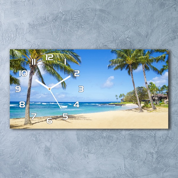 Horizontal wall clock Tropical beach