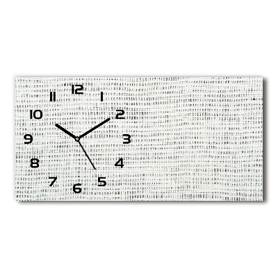 Horizontal rectangular wall clock Linen white canvas