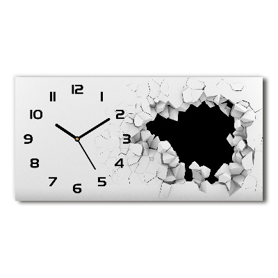 Horizontal rectangular wall clock Hole in the wall