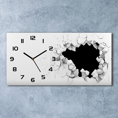 Horizontal rectangular wall clock Hole in the wall