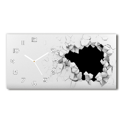 Horizontal rectangular wall clock Hole in the wall