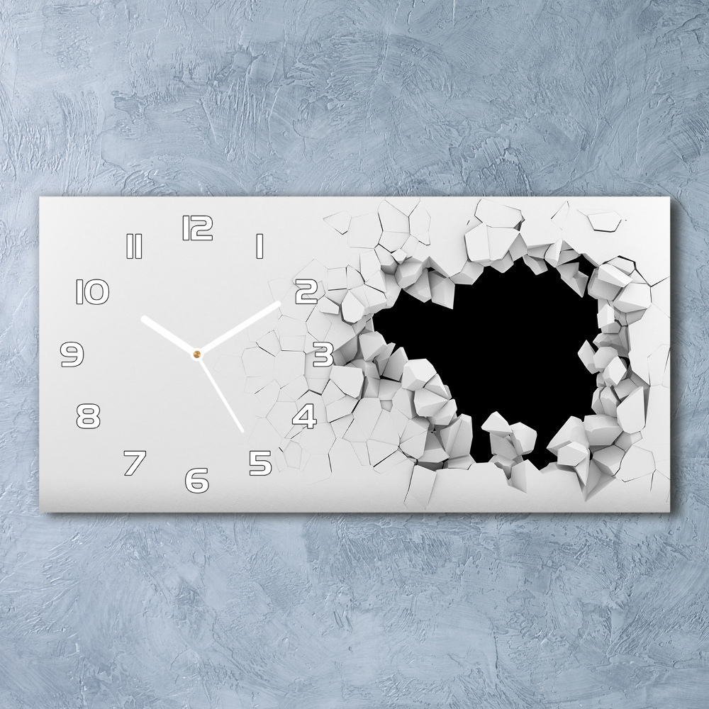 Horizontal rectangular wall clock Hole in the wall