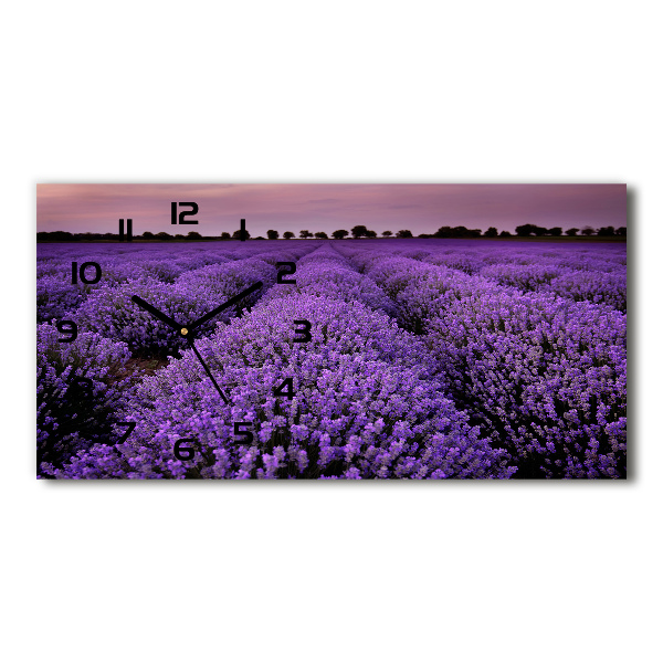 Horizontal wall clock Lavender field