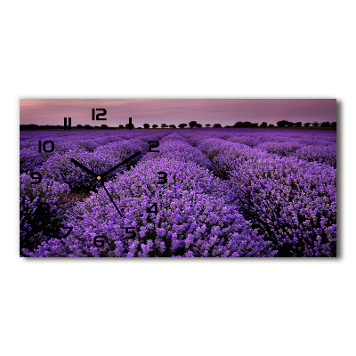 Horizontal wall clock Lavender field