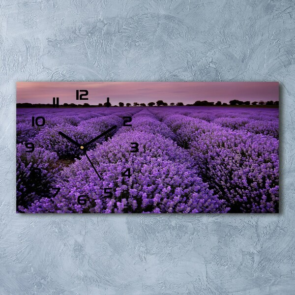 Horizontal wall clock Lavender field