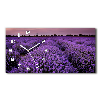 Horizontal wall clock Lavender field