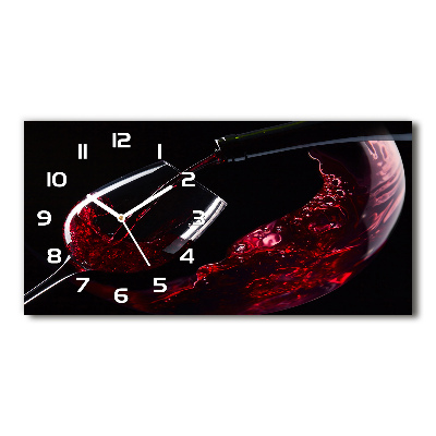 Horizontal wall clock Red wine